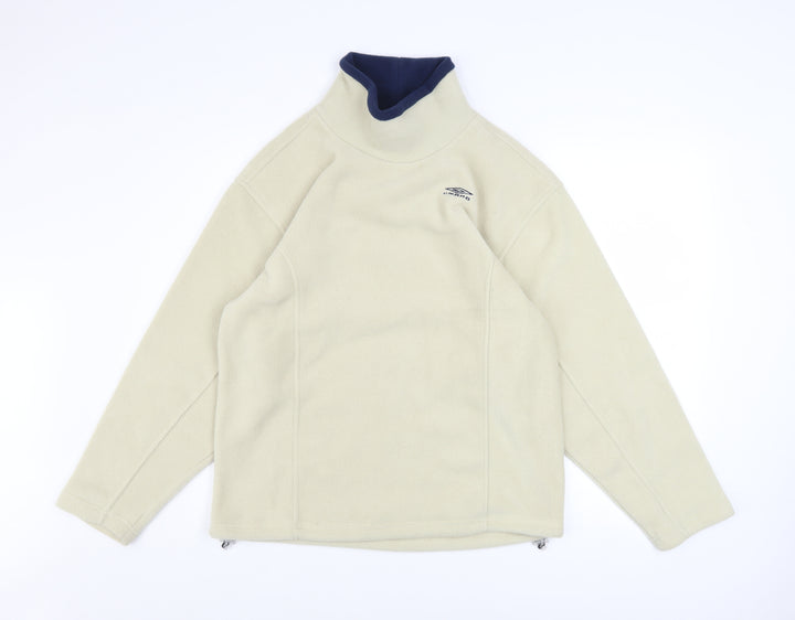 Umbro Boys Beige Fleece Pullover Sweatshirt 14 Years High Neck Winter Top