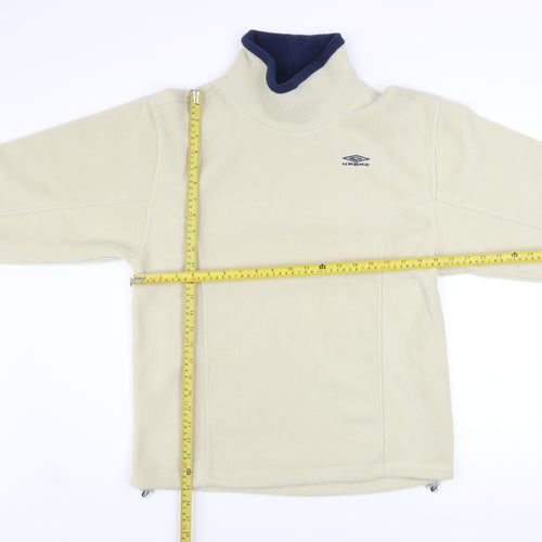Umbro Boys Beige Fleece Pullover Sweatshirt 14 Years High Neck Winter Top