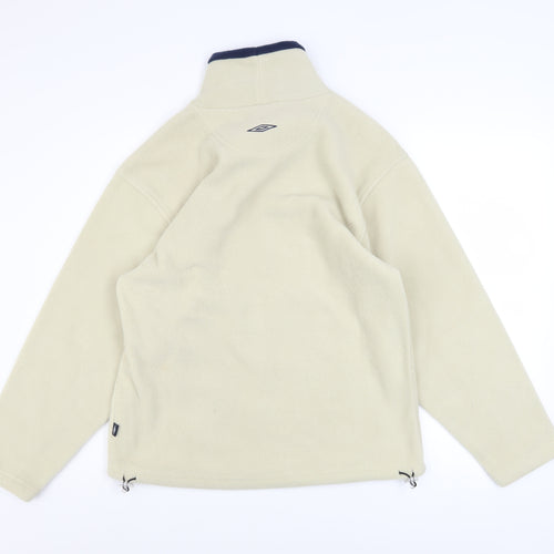 Umbro Boys Beige Fleece Pullover Sweatshirt 14 Years High Neck Winter Top