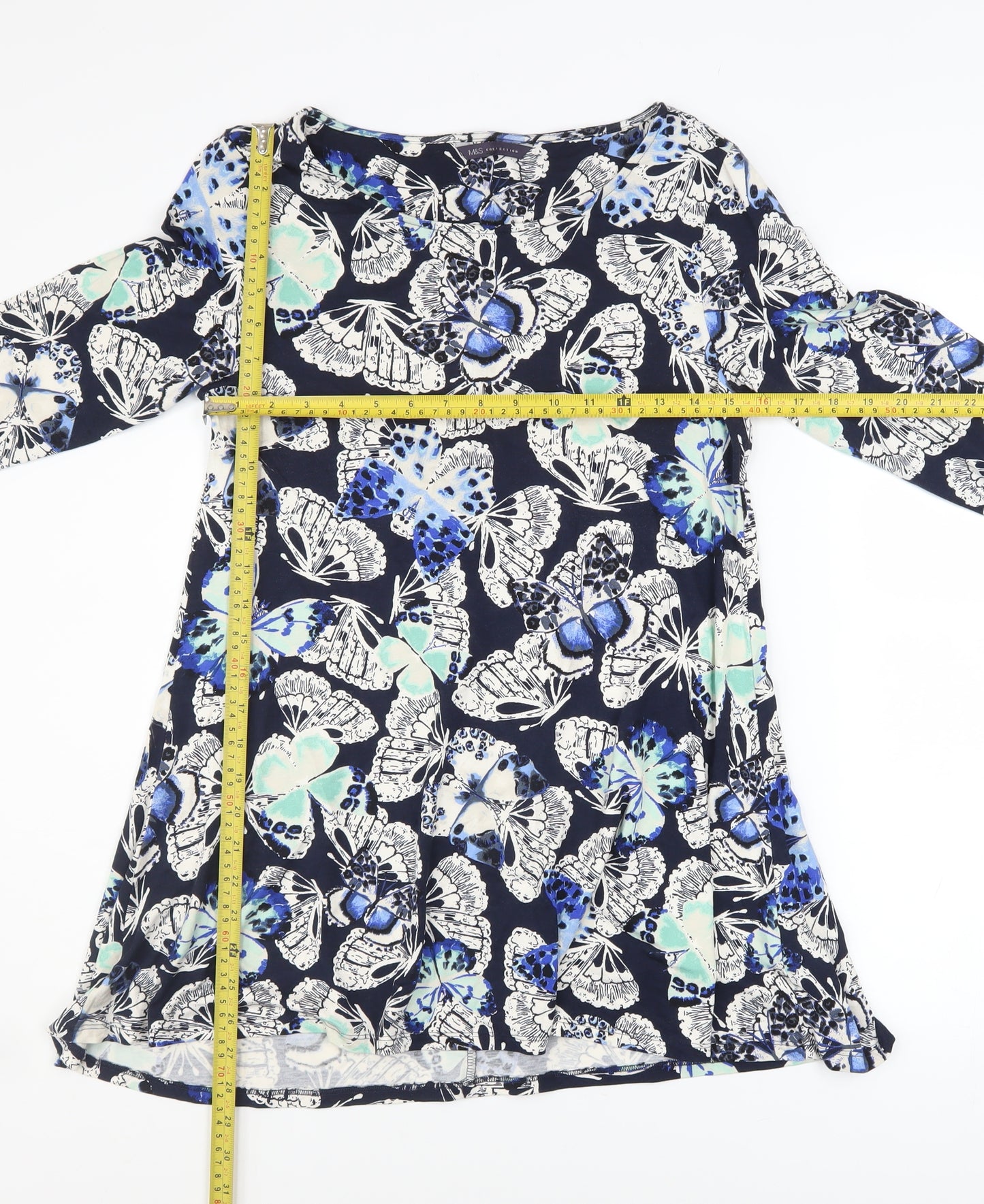 Marks and Spencer Womens Blue Butterfly Tunic Blouse Size 12