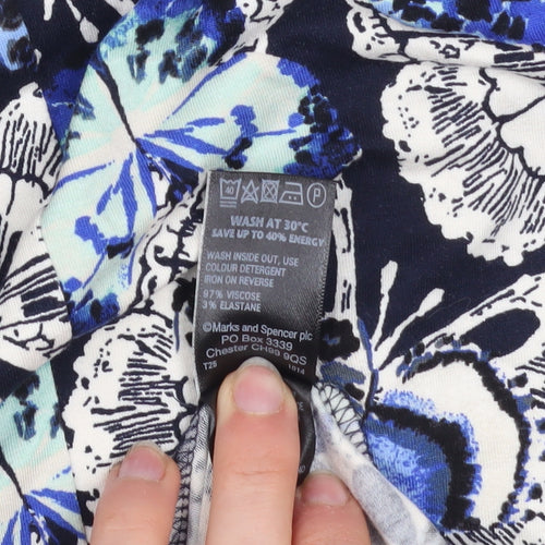 Marks and Spencer Womens Blue Butterfly Tunic Blouse Size 12