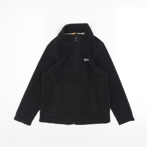 Regatta Girls Black Fleece Full Zip Mid-Length Jacket 5-6 Years Outdoor