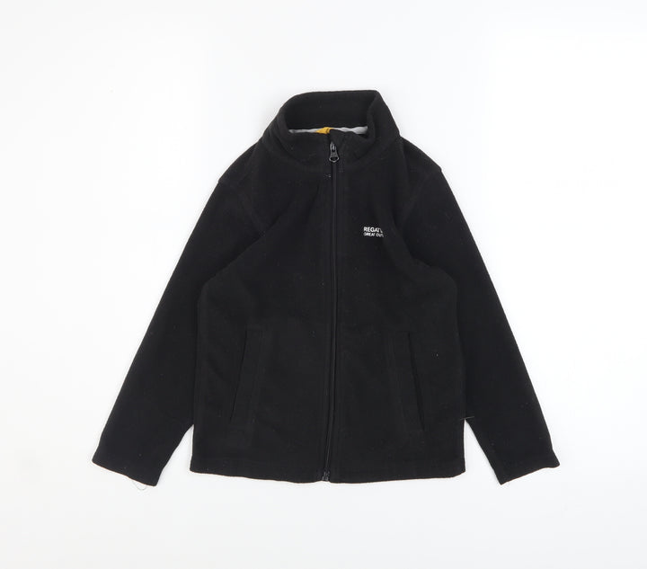 Regatta Girls Black Fleece Full Zip Mid-Length Jacket 5-6 Years Outdoor