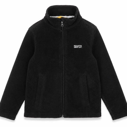 Regatta Girls Black Fleece Full Zip Mid-Length Jacket 5-6 Years Outdoor