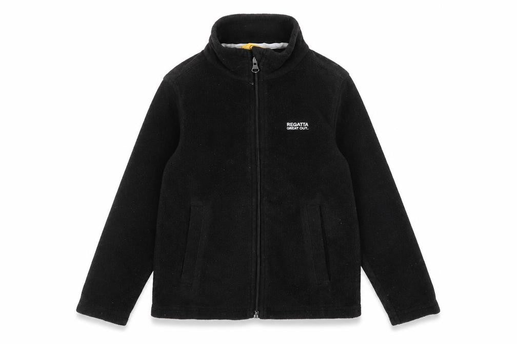 Regatta Girls Black Fleece Full Zip Mid-Length Jacket 5-6 Years Outdoor