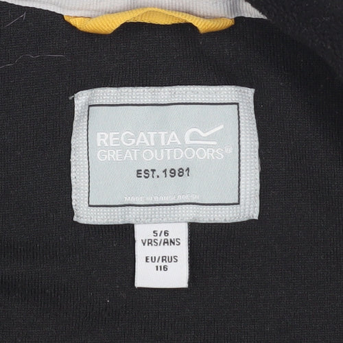 Regatta Girls Black Fleece Full Zip Mid-Length Jacket 5-6 Years Outdoor