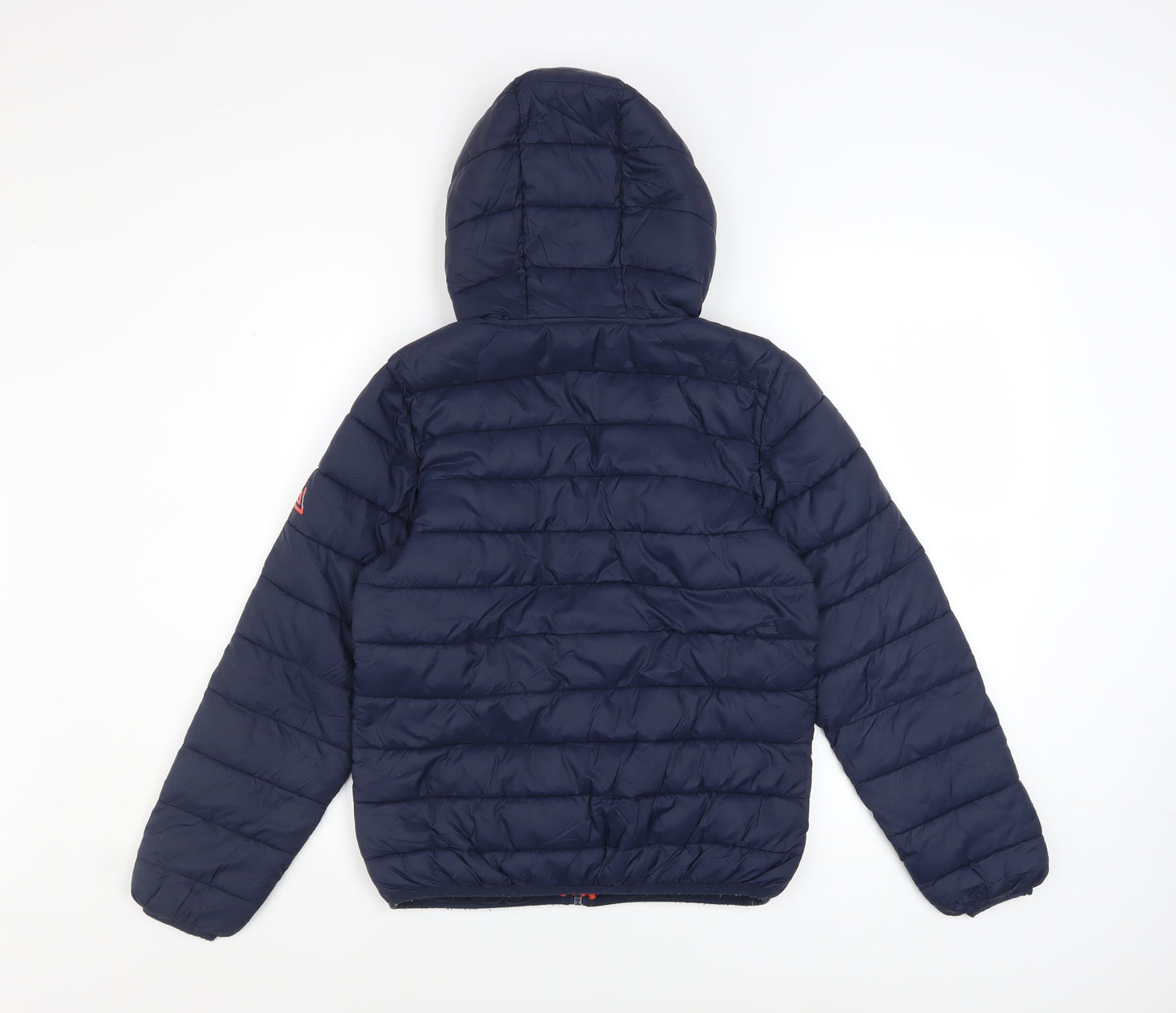 Next Boys Blue Hooded Puffer Jacket 11 Years Nylon Quilted Winter Coat