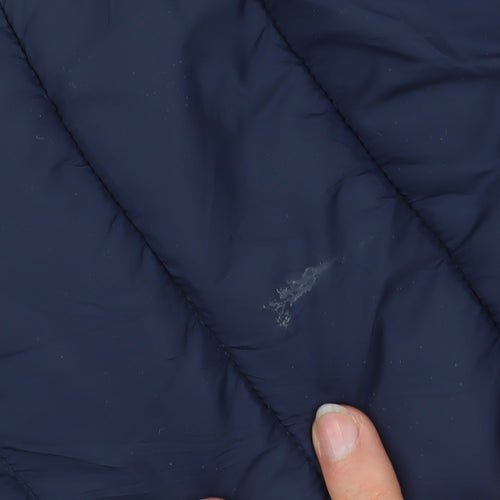 Next Boys Blue Hooded Puffer Jacket 11 Years Nylon Quilted Winter Coat