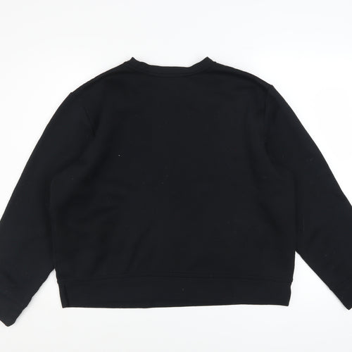 GAP Women Black XL Pullover Sweatshirt with Logo Print