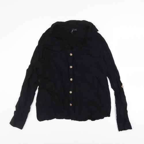 Vero Moda Women’s Black Chiffon Long Sleeve Button Blouse XS