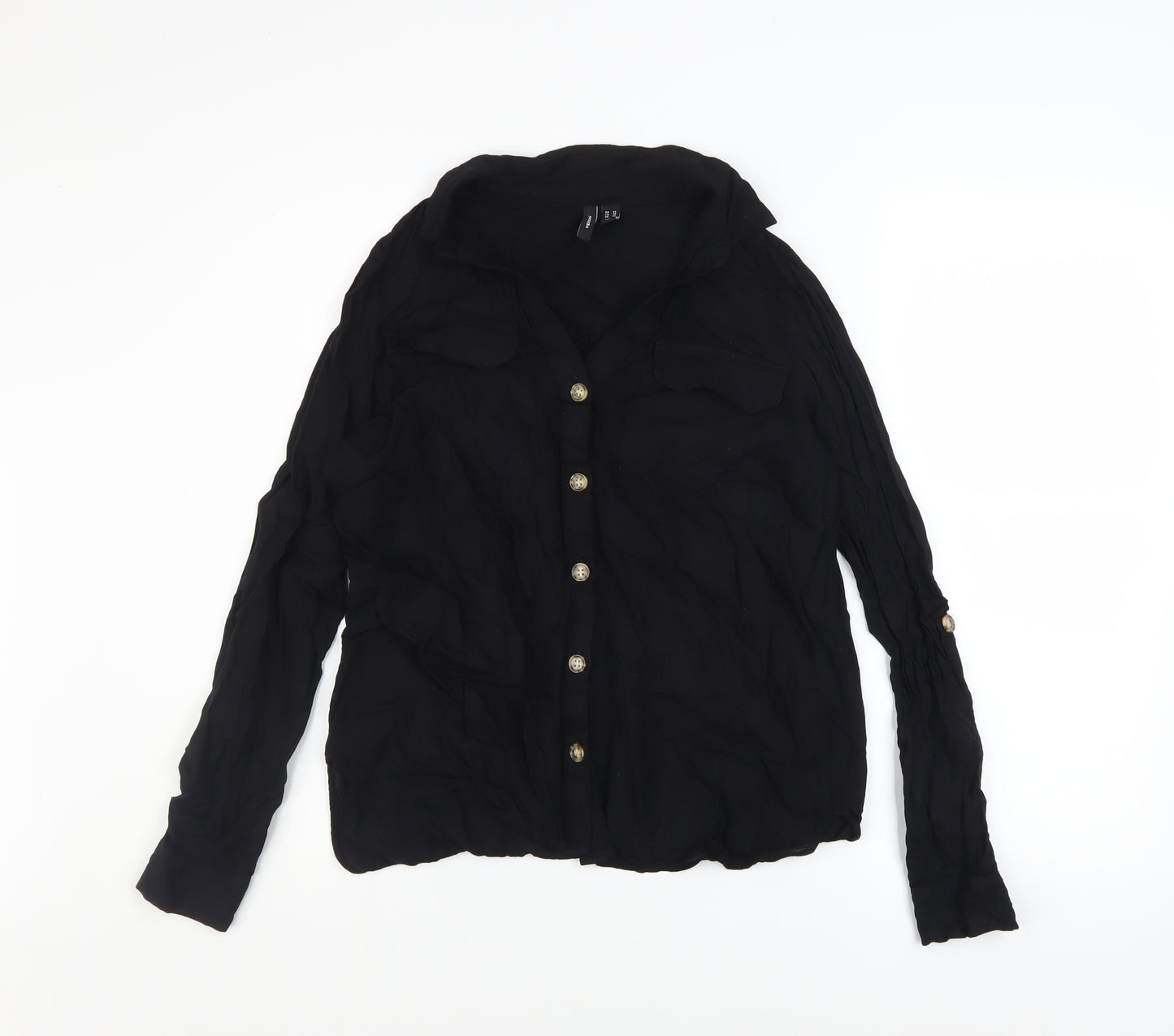 Vero Moda Women’s Black Chiffon Long Sleeve Button Blouse XS