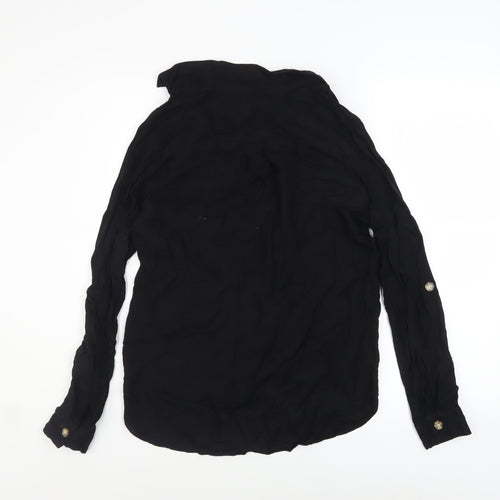 Vero Moda Women’s Black Chiffon Long Sleeve Button Blouse XS