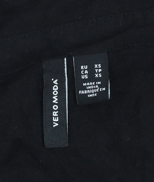 Vero Moda Women’s Black Chiffon Long Sleeve Button Blouse XS