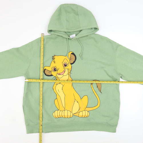 Disney Womens Green XL Pullover Hoodie Simba Graphic Print