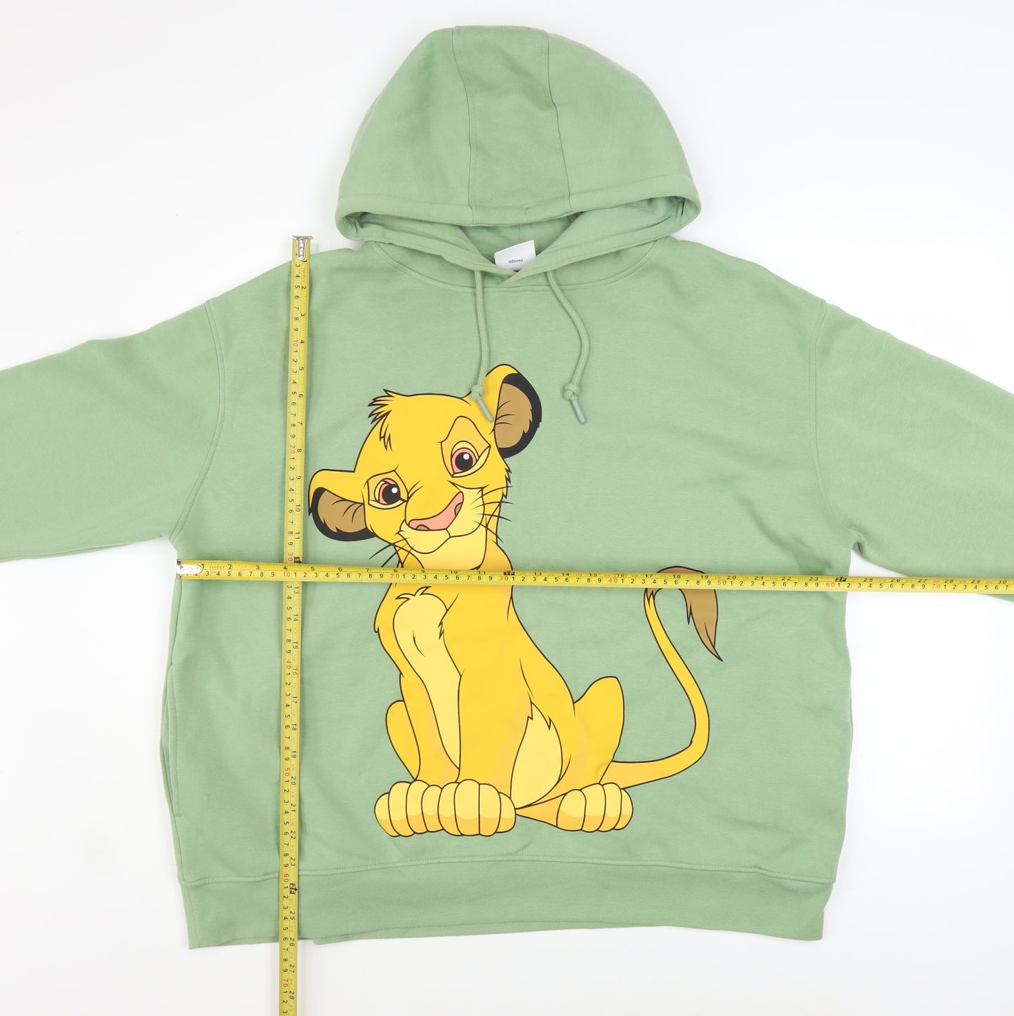 Disney Womens Green XL Pullover Hoodie Simba Graphic Print