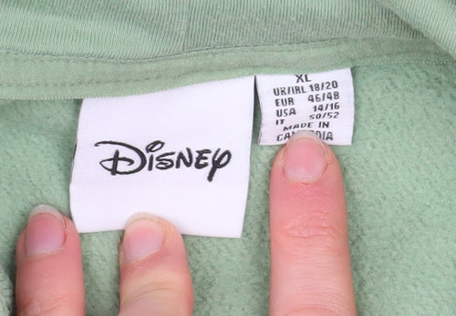 Disney Womens Green XL Pullover Hoodie Simba Graphic Print
