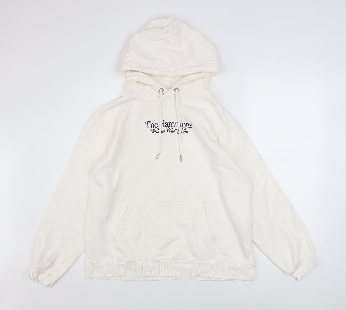 H&M Women Ivory Pullover Hoodie The Hamptons Graphic Size 12