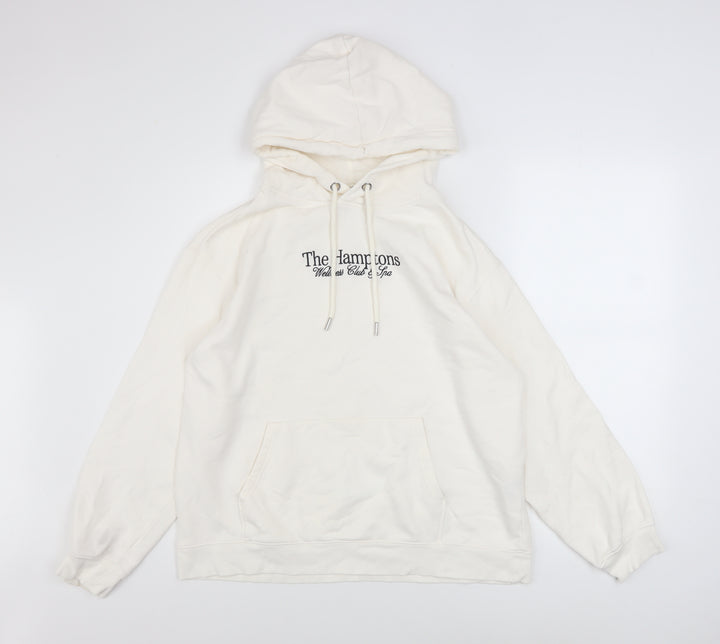 H&M Women Ivory Pullover Hoodie The Hamptons Graphic Size 12