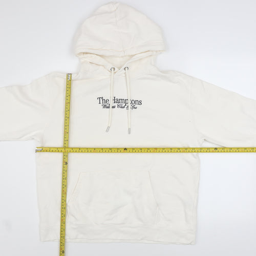 H&M Women Ivory Pullover Hoodie The Hamptons Graphic Size 12