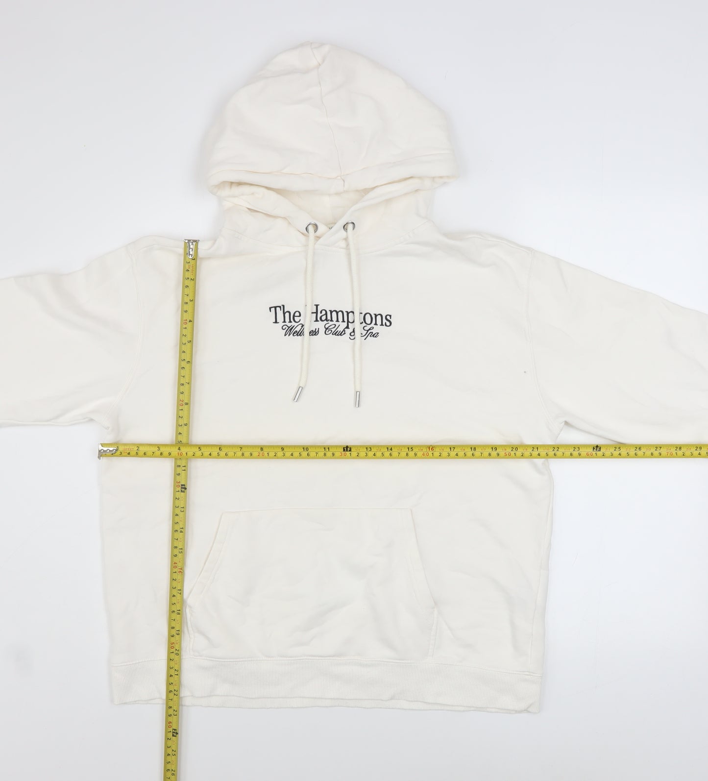 H&M Women Ivory Pullover Hoodie The Hamptons Graphic Size 12