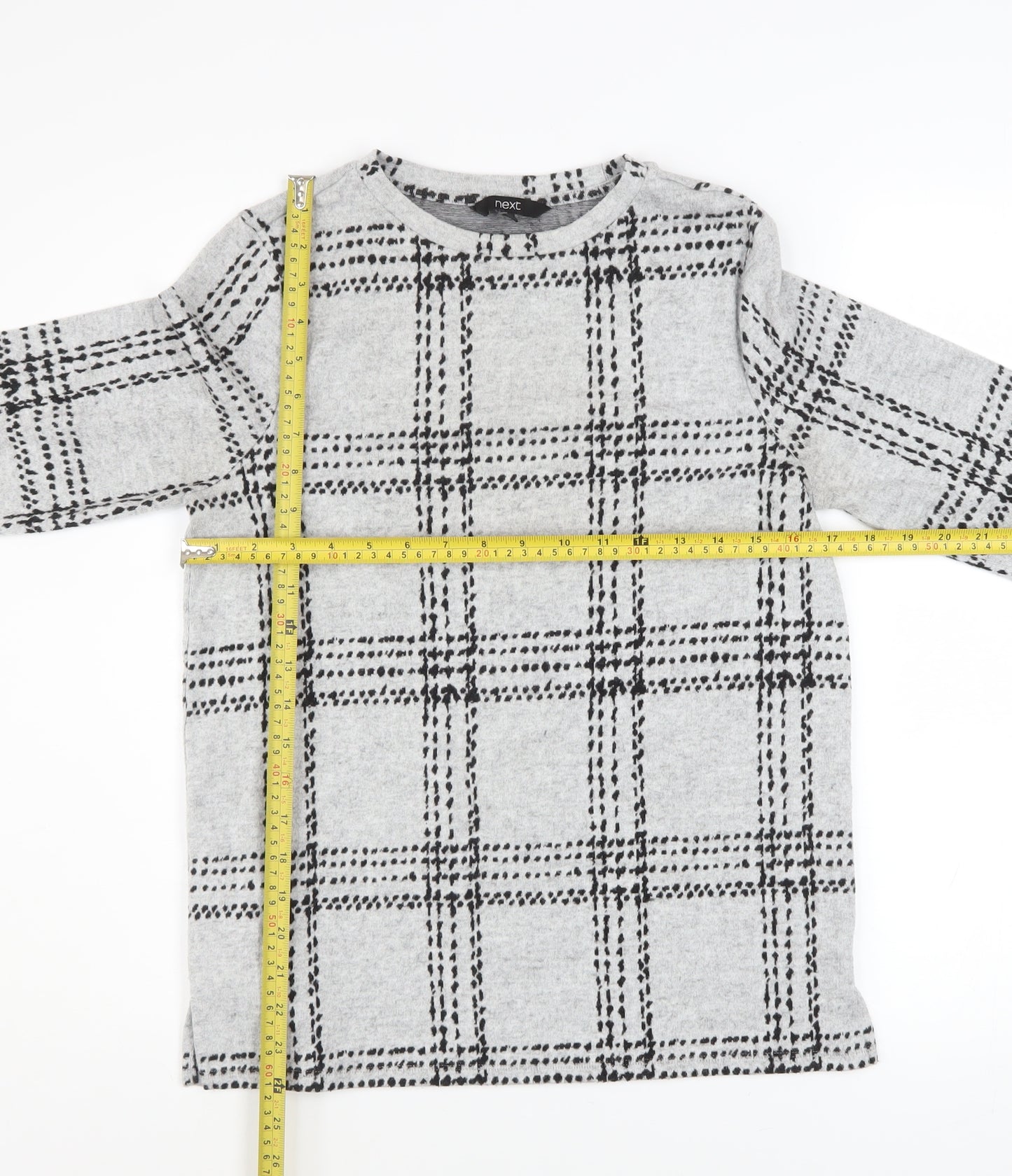 Next Women’s Grey Check Pullover Sweatshirt UK 8