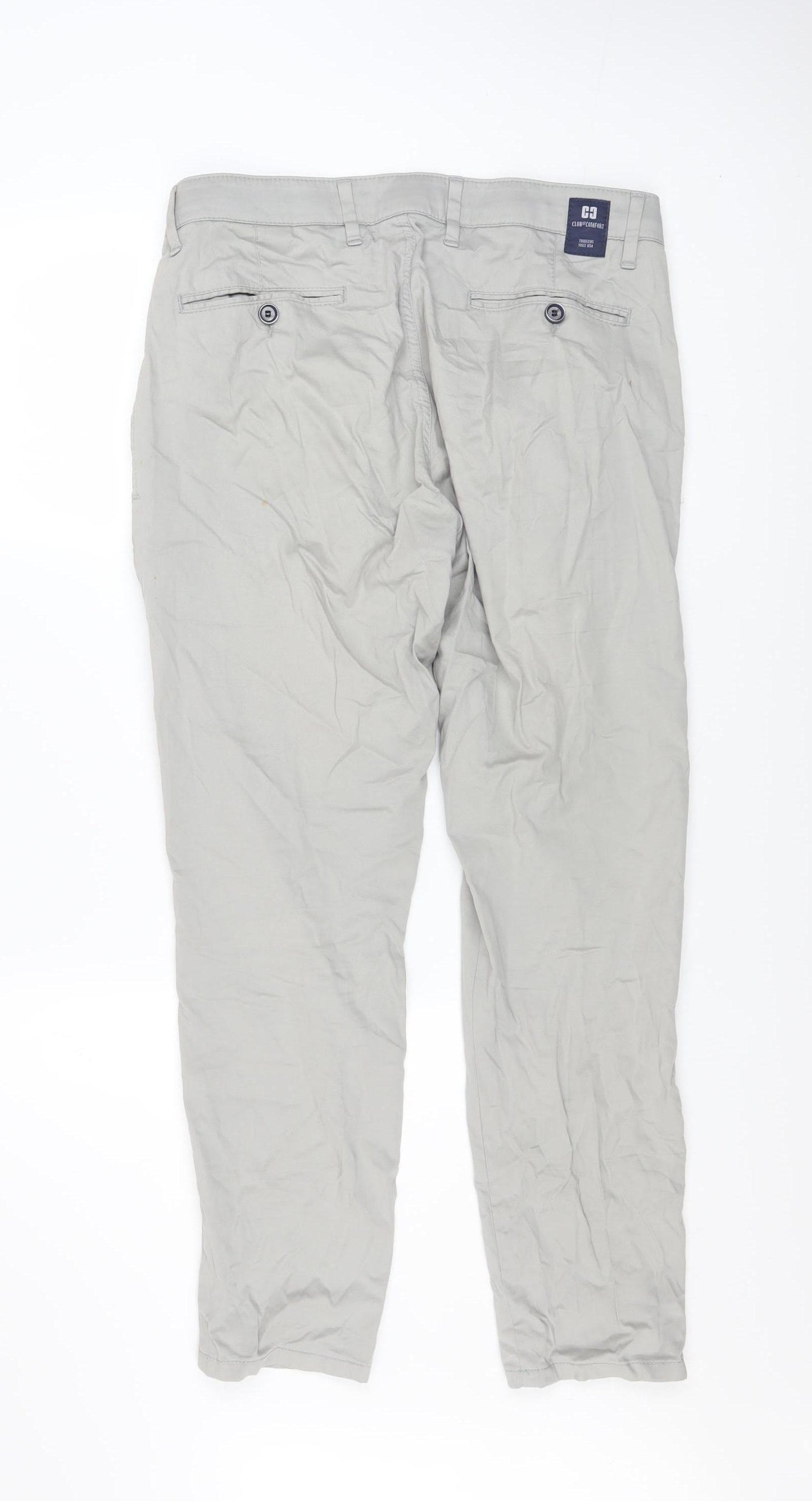 Club of Comfort Men's Beige Chino Trousers 32x30 Regular Fit Cotton
