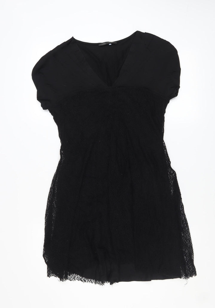 Didier Parakian Women’s Black Short Lace Shift Dress Size 14