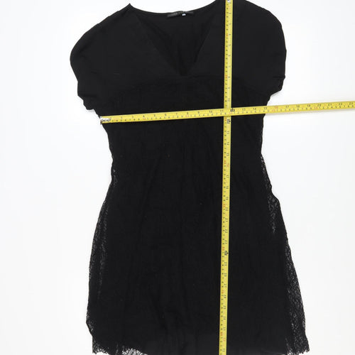 Didier Parakian Women’s Black Short Lace Shift Dress Size 14