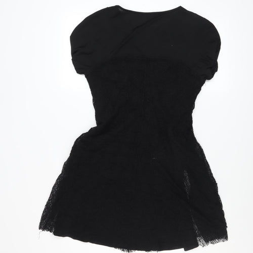 Didier Parakian Women’s Black Short Lace Shift Dress Size 14