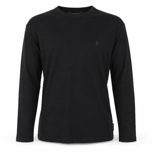 French Connection Men's Black Cotton Long Sleeve Crew Neck Top Size L