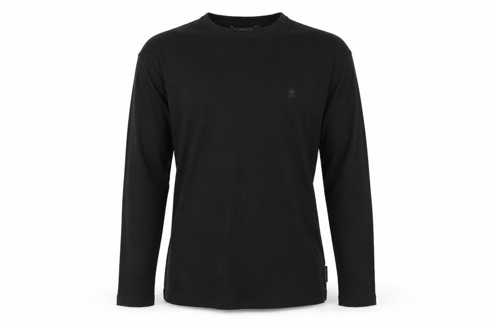 French Connection Men's Black Cotton Long Sleeve Crew Neck Top Size L