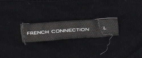 French Connection Men's Black Cotton Long Sleeve Crew Neck Top Size L