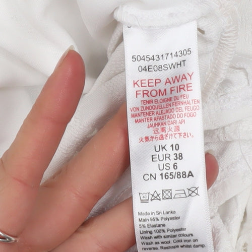 Topshop Women’s White Puff Sleeve Cropped Tie Blouse UK 10