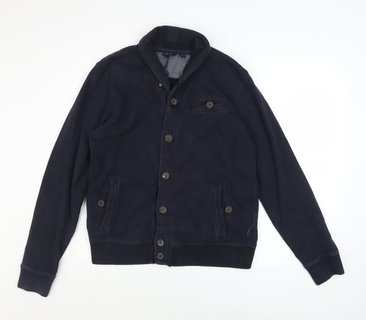 Ted Baker Men's Blue Cotton Shawl Collar Bomber Jacket Size M