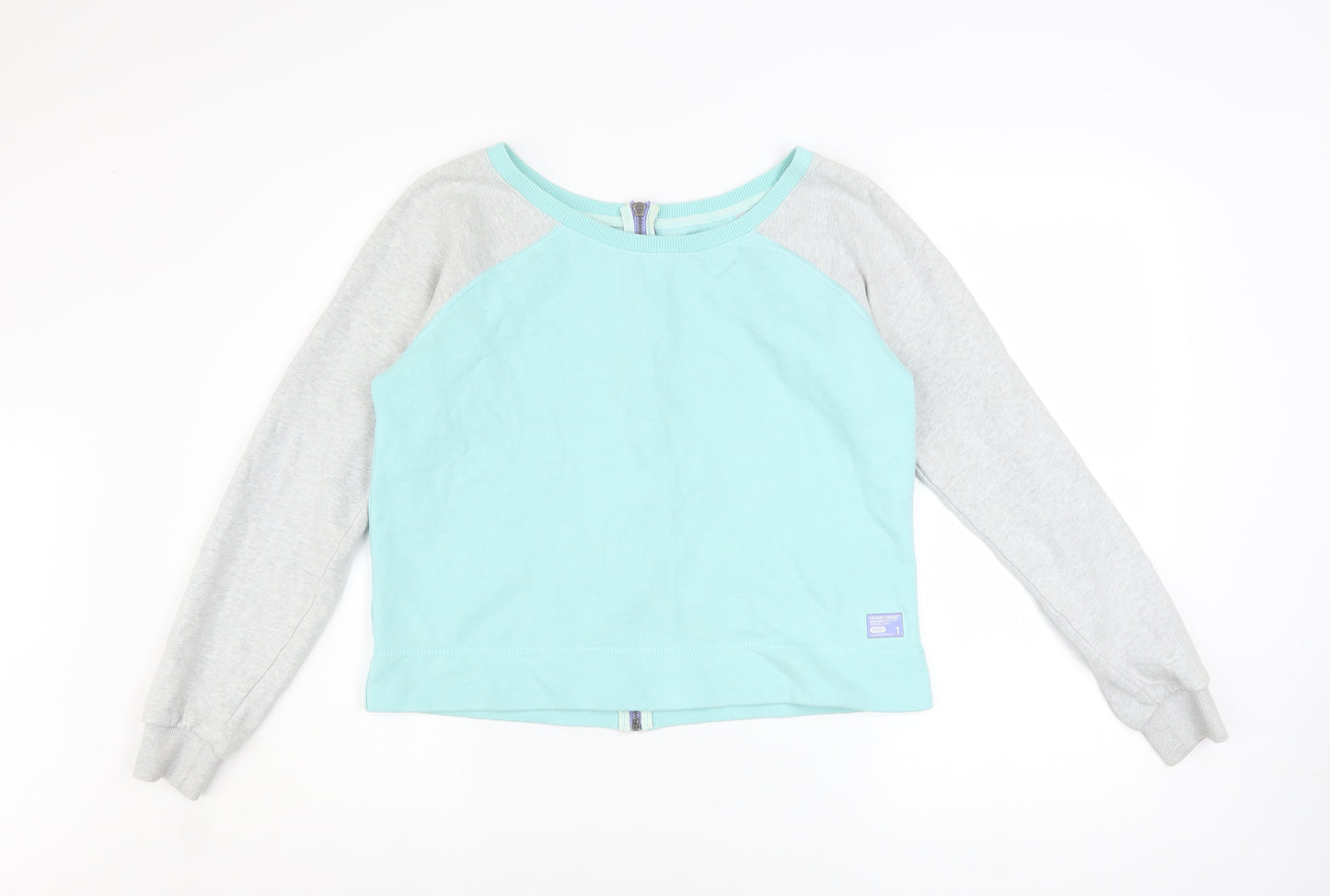Superdry Women’s Blue & Grey Full Zip Sweatshirt XS Cotton Blend