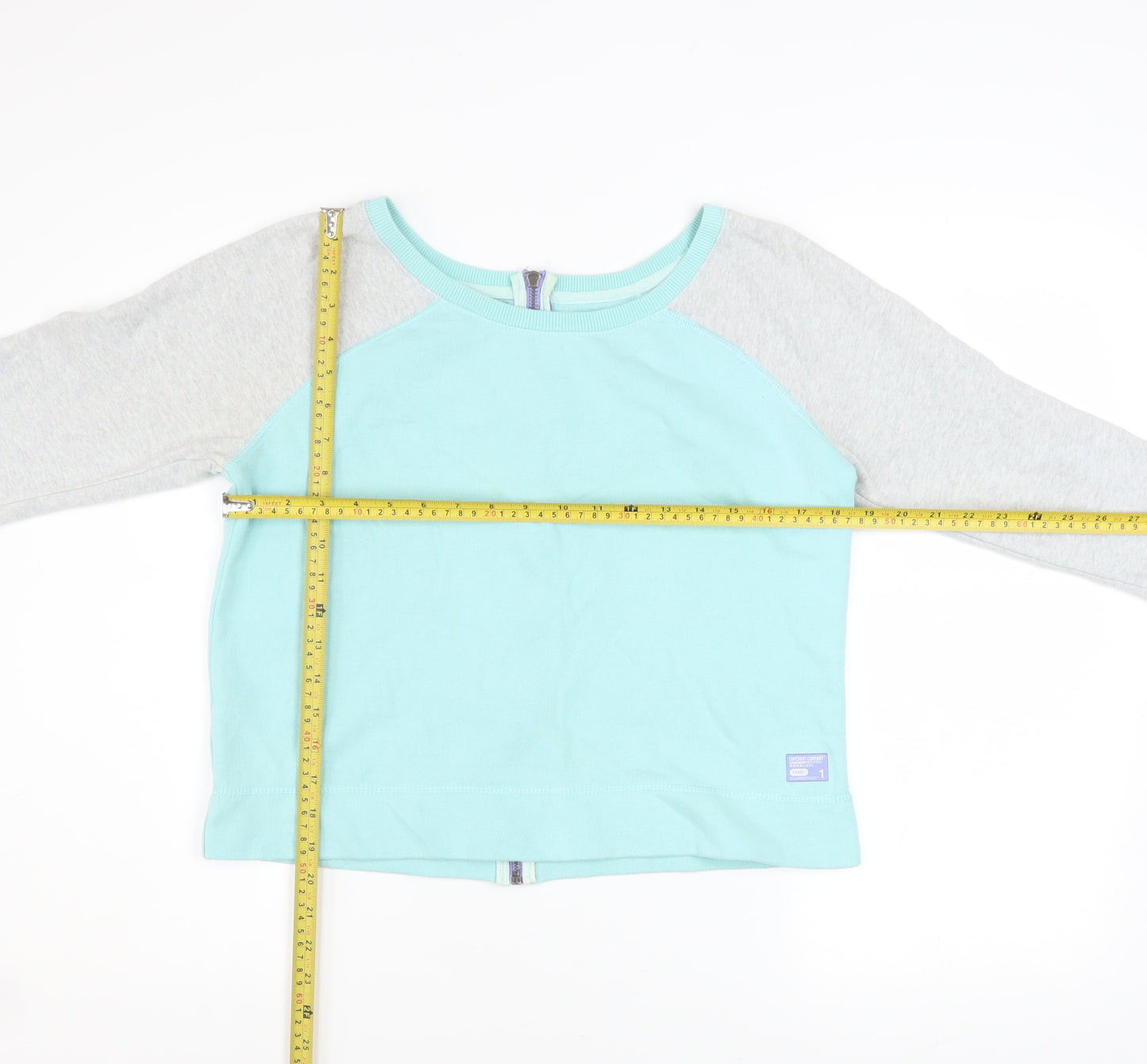 Superdry Women’s Blue & Grey Full Zip Sweatshirt XS Cotton Blend