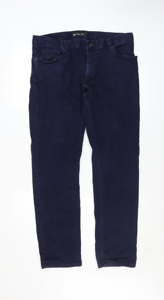 Remus Uomo Mens Navy Slim Jeans Size 36R Cotton Blend Denim