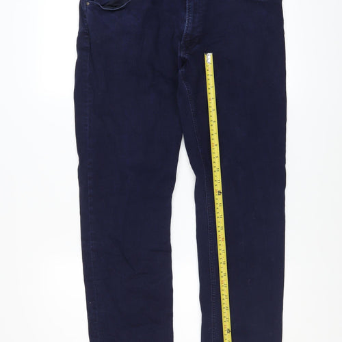 Remus Uomo Mens Navy Slim Jeans Size 36R Cotton Blend Denim