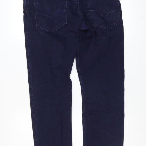 Remus Uomo Mens Navy Slim Jeans Size 36R Cotton Blend Denim