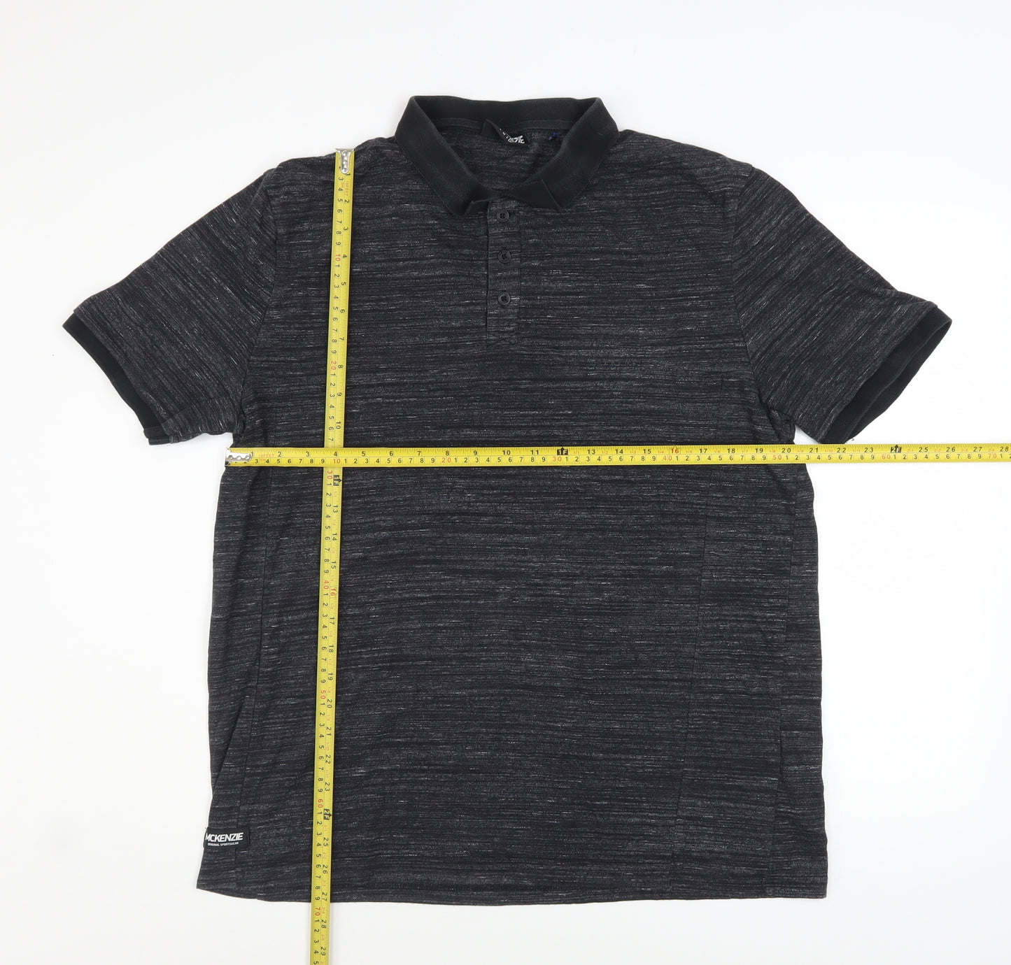 McKenzie Men's Black XL Polo Shirt Regular Fit Casual Top