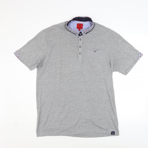 Swade Men’s Grey 2XL Regular Fit Collared Short Sleeve Polo Shirt