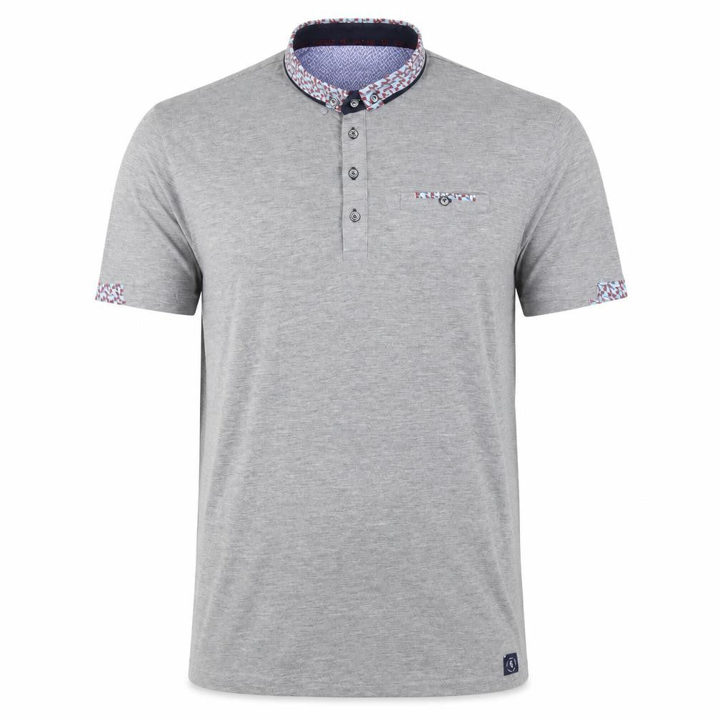 Front view of Swade Men’s Grey 2XL Regular Fit Collared Short Sleeve Polo Shirt