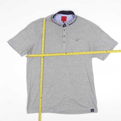 Swade Men’s Grey 2XL Regular Fit Collared Short Sleeve Polo Shirt