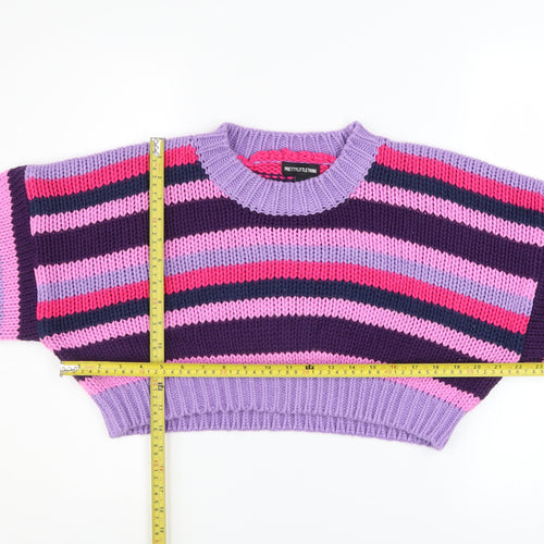 PrettyLittleThing Women's Multicoloured Striped Chunky Knit Pullover Jumper S