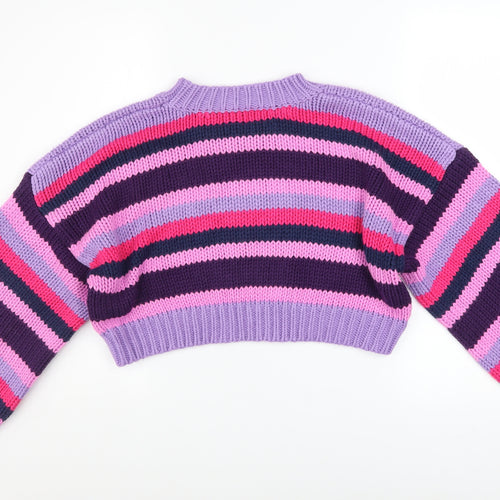 PrettyLittleThing Women's Multicoloured Striped Chunky Knit Pullover Jumper S