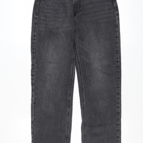Stradivarius Women’s Grey Straight Jeans Size 8 High Rise Denim