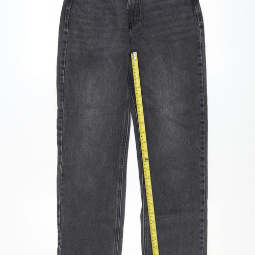Stradivarius Women’s Grey Straight Jeans Size 8 High Rise Denim