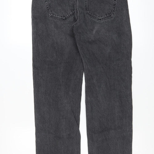 Stradivarius Women’s Grey Straight Jeans Size 8 High Rise Denim