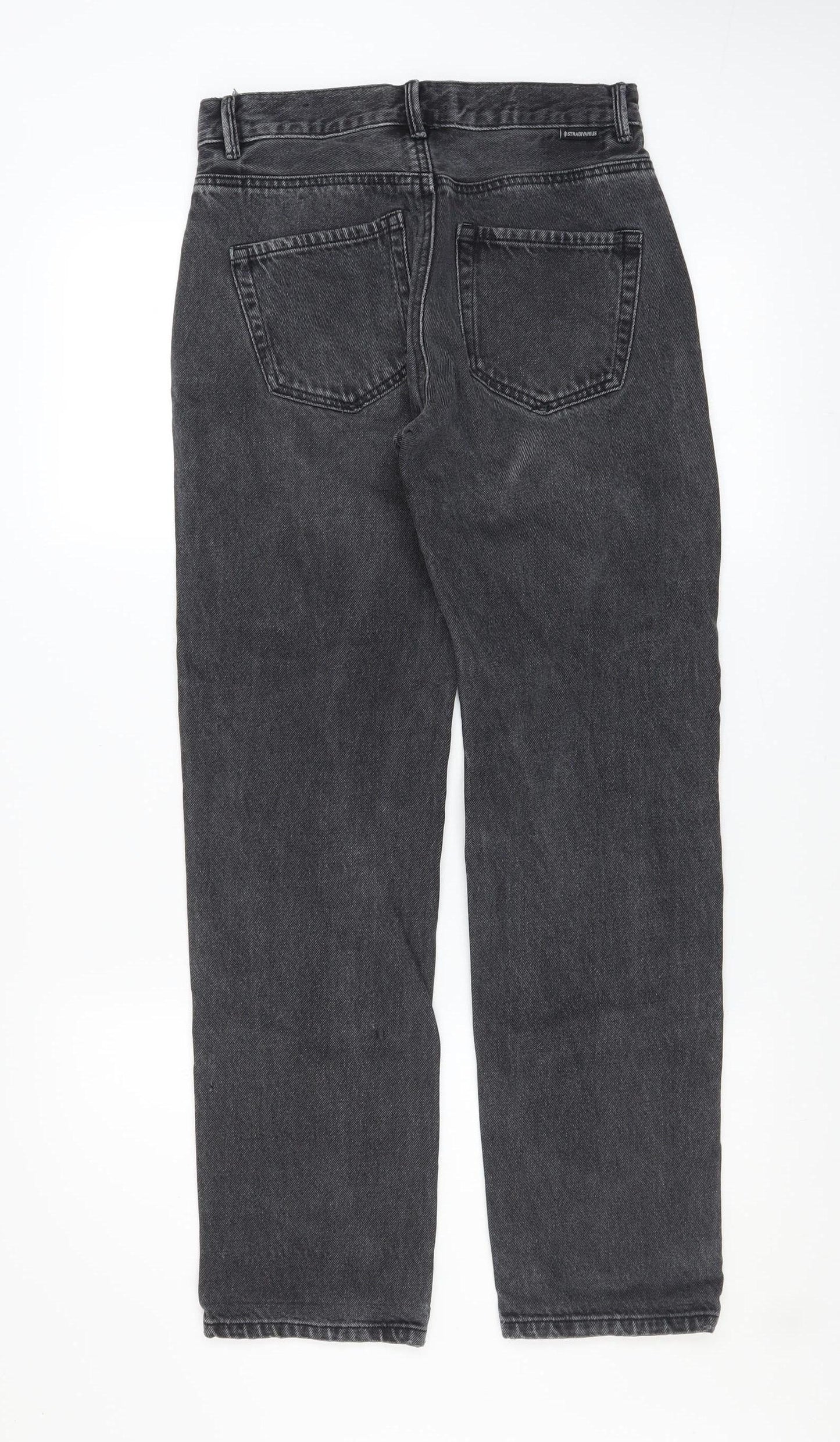 Stradivarius Women’s Grey Straight Jeans Size 8 High Rise Denim