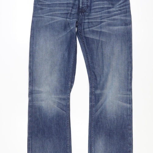 French Connection Men's Blue 32x32 Regular Fit Straight Denim Jeans